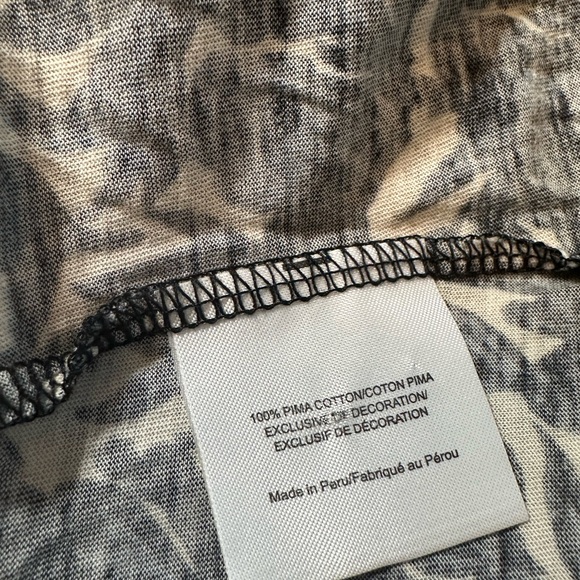 Tory Burch Pima Cotton Long Sleeve Blue Floral Crewneck Top XL - Picture 7 of 8